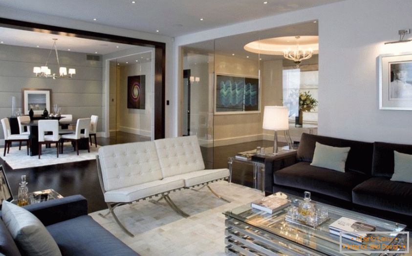 Modernes Design eines luxuriösen Wohnzimmers