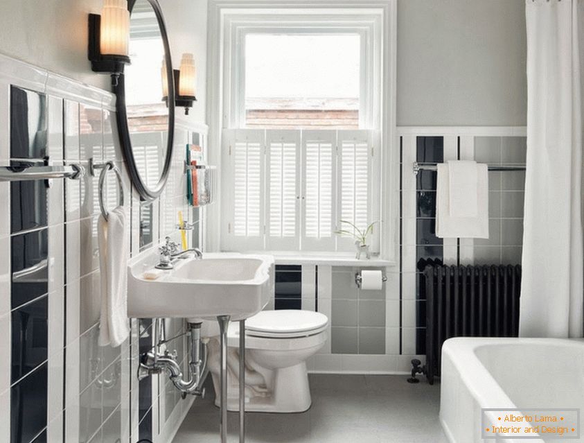 Стиль Art Deco im Innenraum ванной комнаты