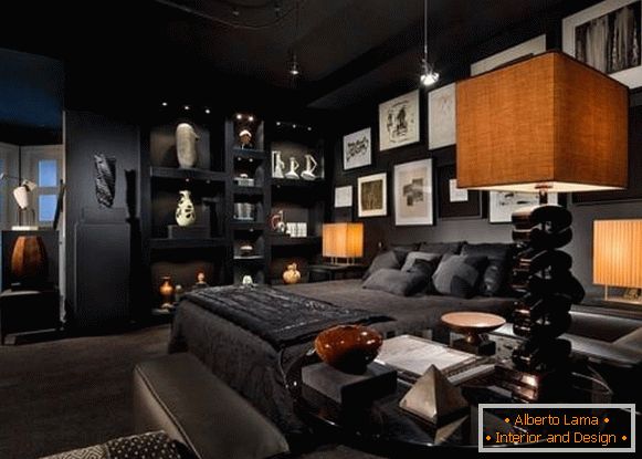 Modernes Schlafzimmer in Schwarz