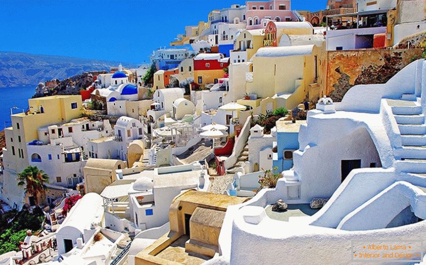 Bunte Architektur von Griechenland