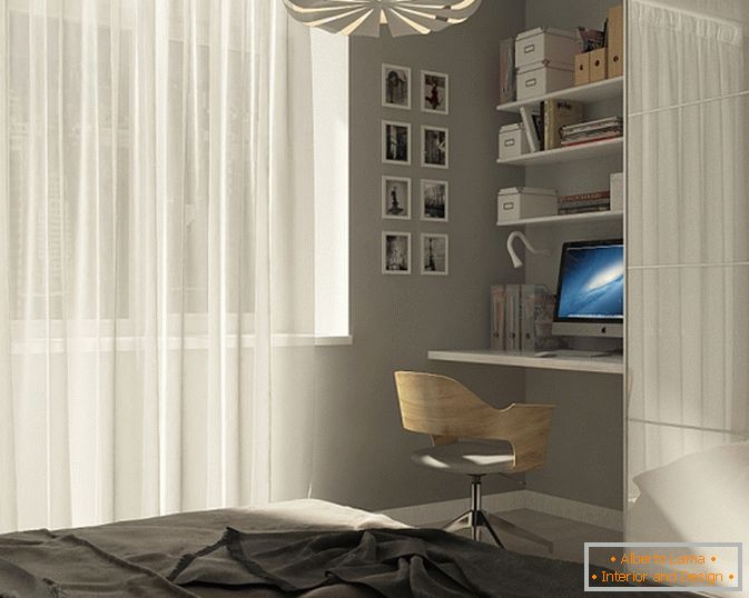 Luxuriöses Design einer Zwei-Zimmer-Wohnung von 48 Quadratmetern