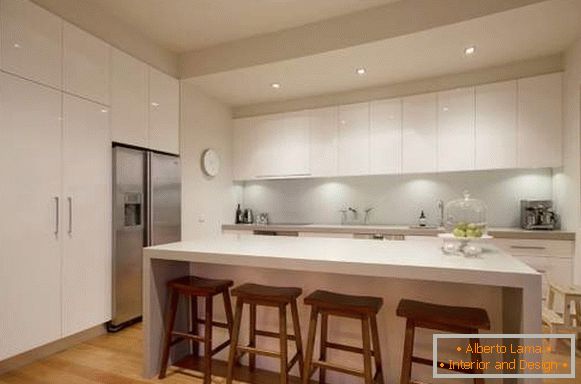 Küche in weißen Tönen - Fotos im modernen Stil