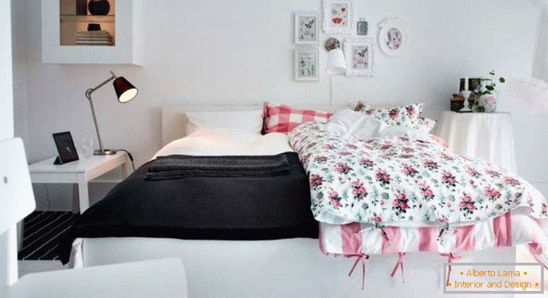 Rosa-Weiß-Schlafzimmer-Design