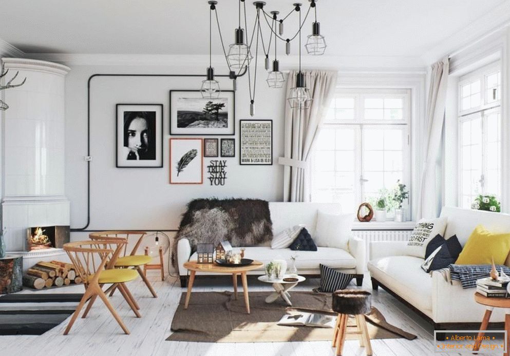 Skandinavischer Stil mit weißen Wänden