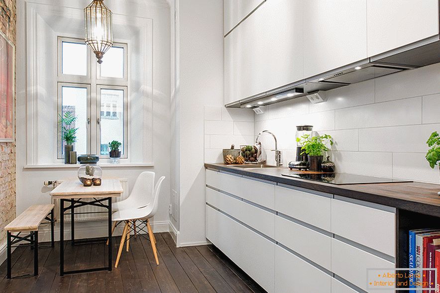 Küche in einer Einzimmerwohnung in Göteborg (Schweden)