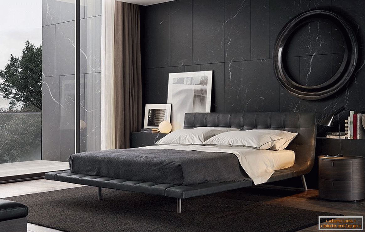Modernes Schlafzimmer in Schwarztönen