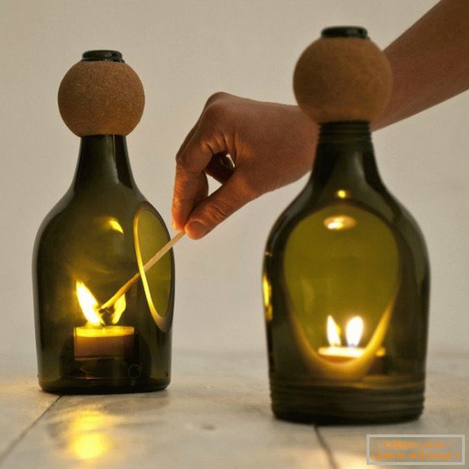Kerzenlicht aus Flaschen