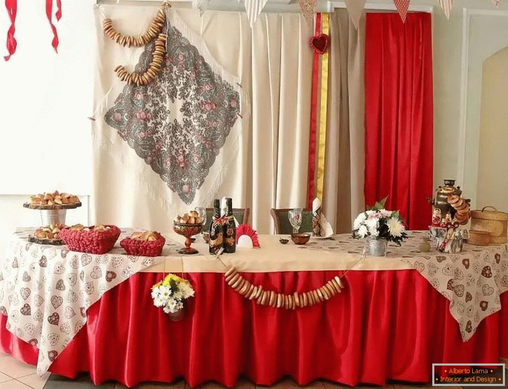 Registrierung der Hochzeitshalle im russischen Stil