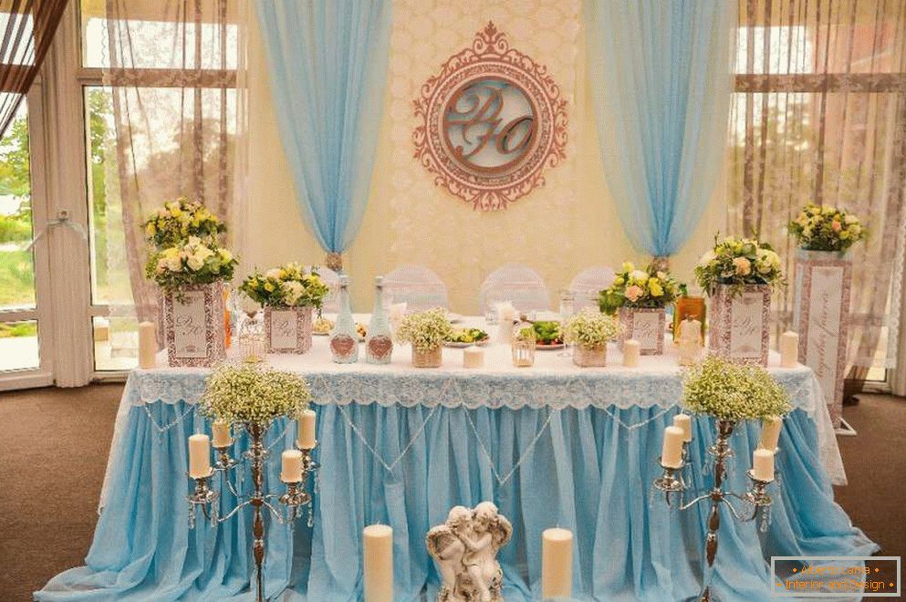 Engel und Kerzen am Hochzeitstisch