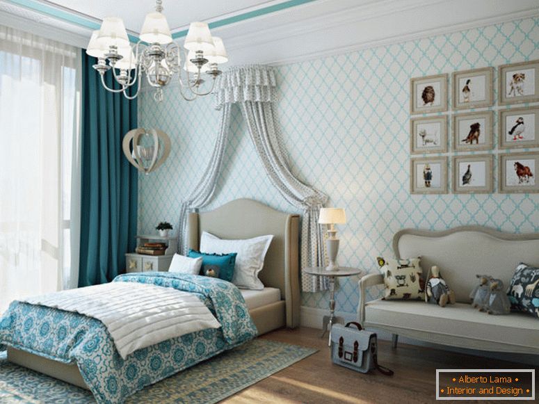 Zimmer-für-Mädchen-in-Stil-neoklassisch
