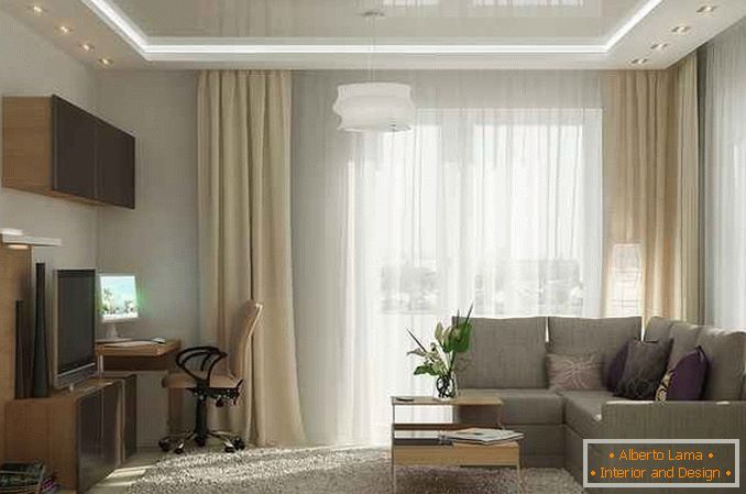 Minimalistische Innenarchitektur einer Einzimmerwohnung Chruschtschow