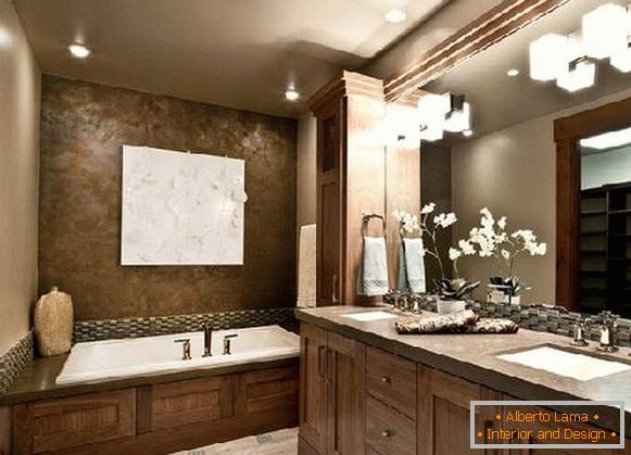 Design eines großen Badezimmers kombiniert mit einer Toilette, Foto 21