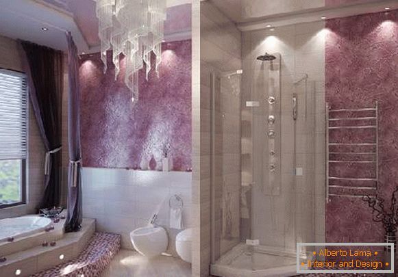 Design eines großen Badezimmers, Foto 22