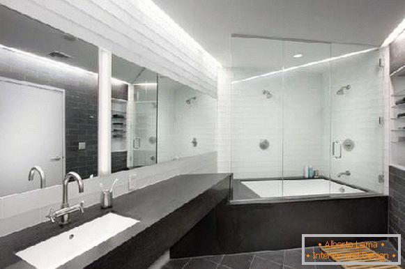 Design eines großen Badezimmers, Foto 45
