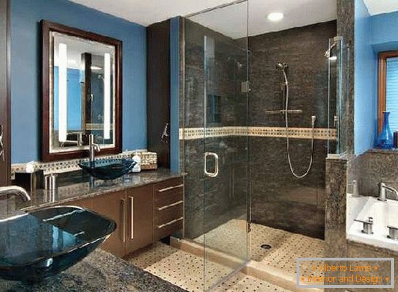 Design des großen Badezimmers mit Dusche, Foto 8