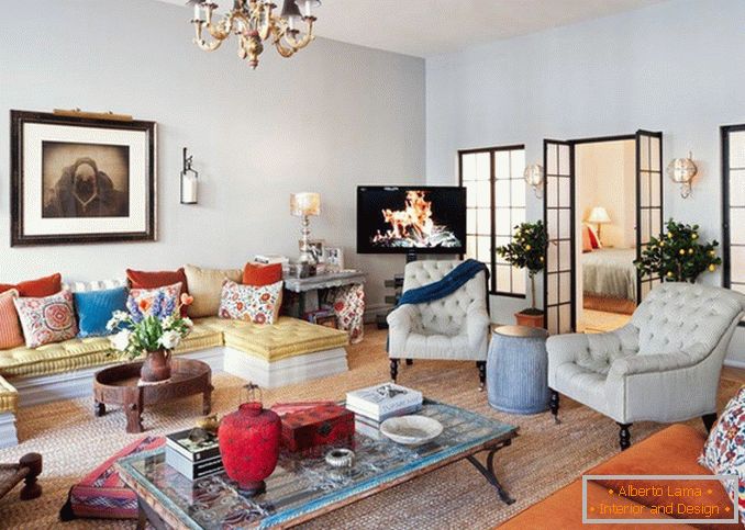 Style eklektisch - eine interessante Farblösung für Ihr Wohnzimmer