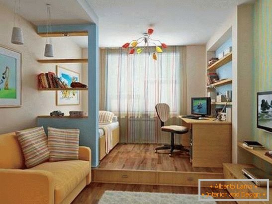 Design eines Zimmers einer Zweizimmerwohnung, Foto 10