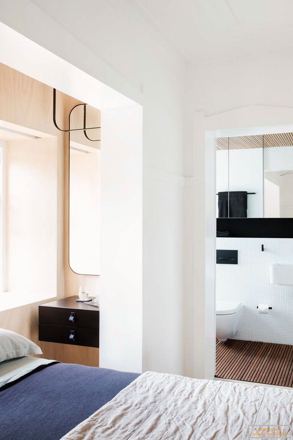 Innenarchitektur einer kleinen Wohnung in Sydney - вид на санузел