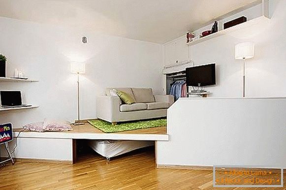 Innenarchitektur einer kleinen Einzimmerwohnung, Foto 26