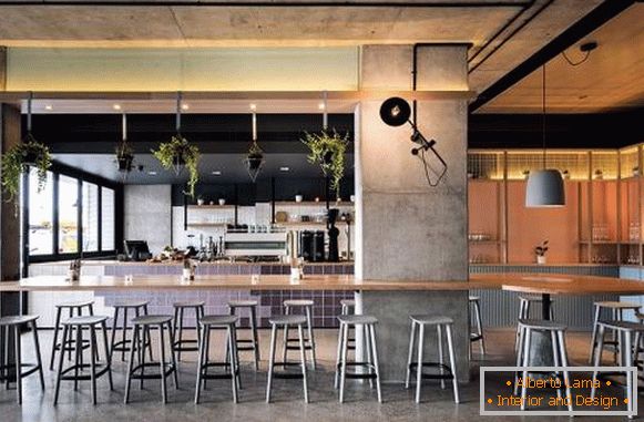 Interior Café Bar Blackwood Pantry in einem modernen Loft-Stil