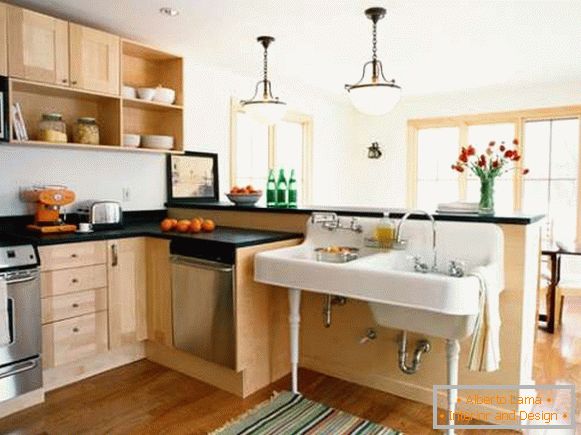Design-Ecke Küche, mit einem Esszimmer, in einem privaten Haus - Foto ausgetauscht