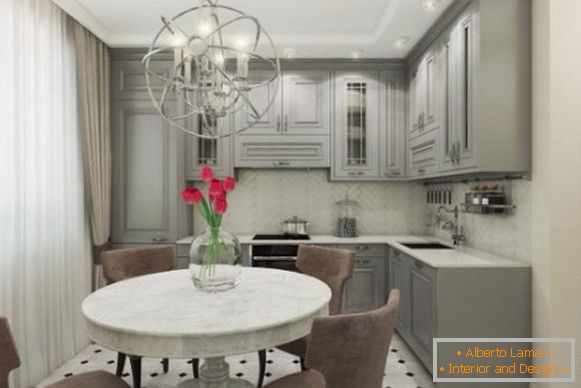 Küche Design Studio Apartments 40 qm im klassischen Stil