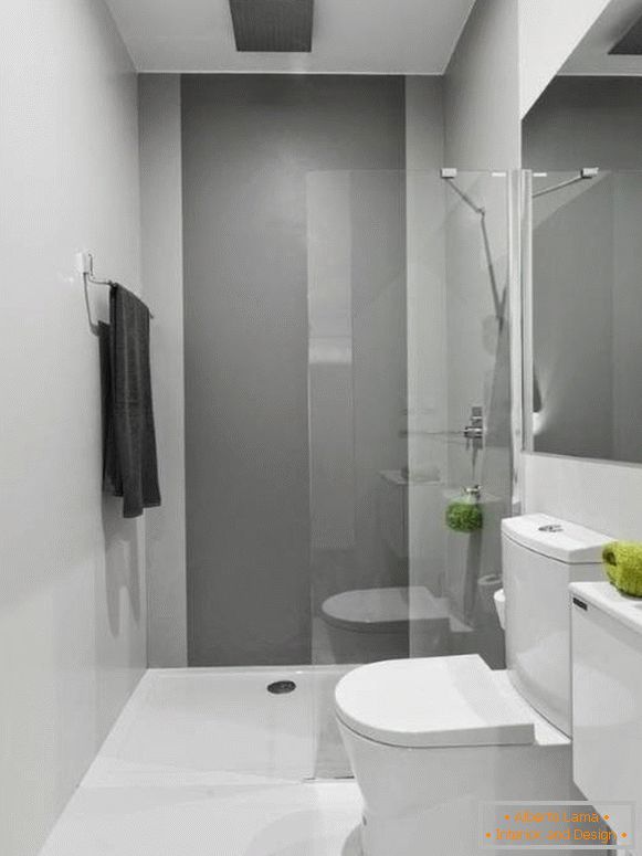 Kleines kombiniertes Badezimmer - Foto in weißen Tönen