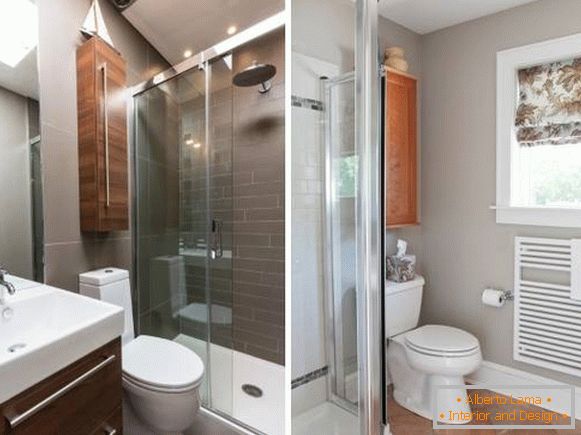 Kombiniertes Badezimmer - Foto mit einem Schließfach über der Toilette