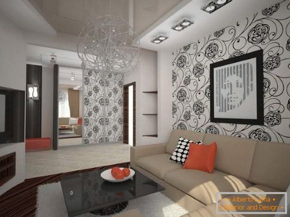 Design einer kleinen Wohnung in Khrushchevka in einem modernen Stil