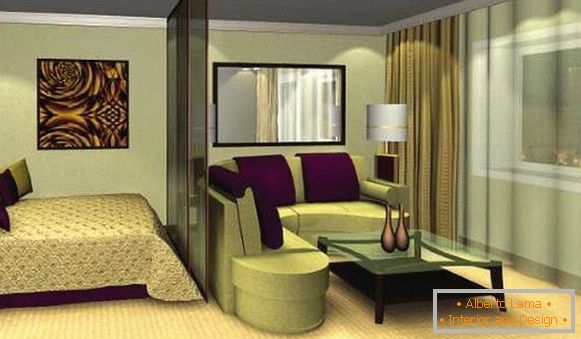 Kleines Zimmer - Schlafzimmer im Design einer kleinen Wohnung in Chruschtschow