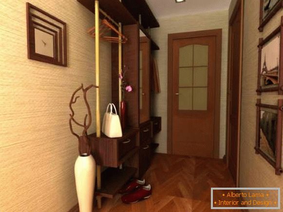 Modernes Design von kleinen Zimmern in der Wohnung - eine Eingangshalle und ein Flur