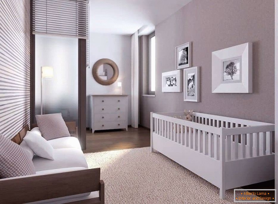Ein-Zimmer-Wohnung für eine Familie mit einem Kleinkind
