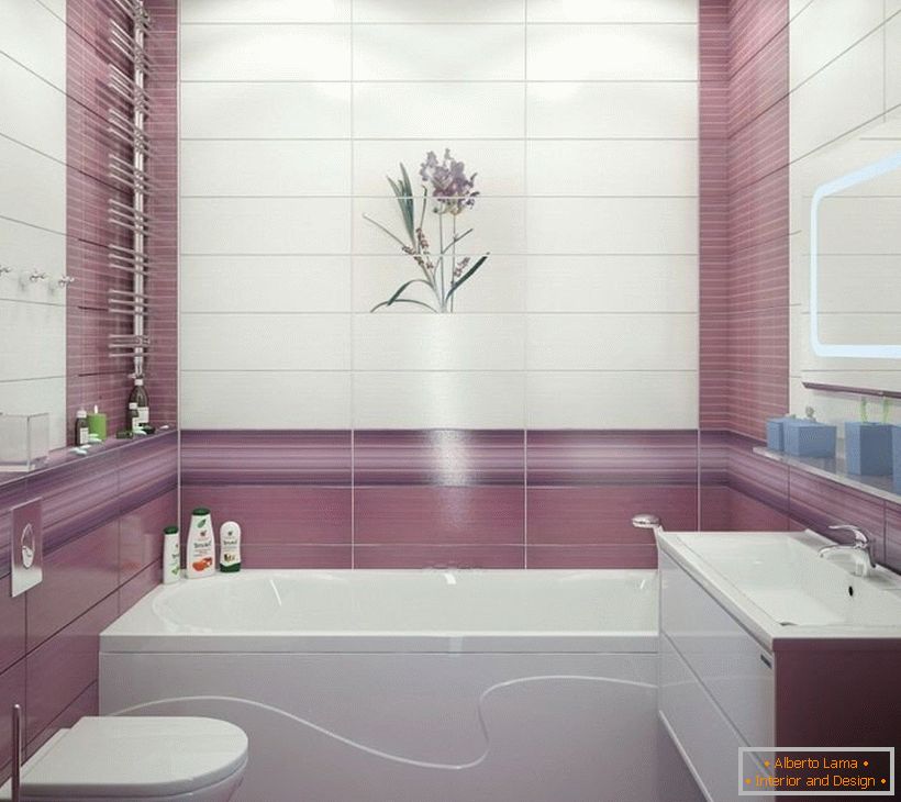 Design eines kleinen Badezimmers in der Wohnung