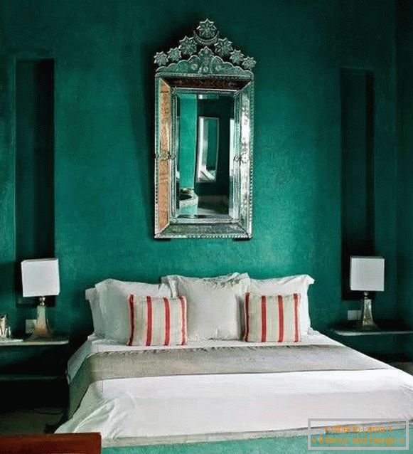 Grünes Schlafzimmer im Luxus-Stil