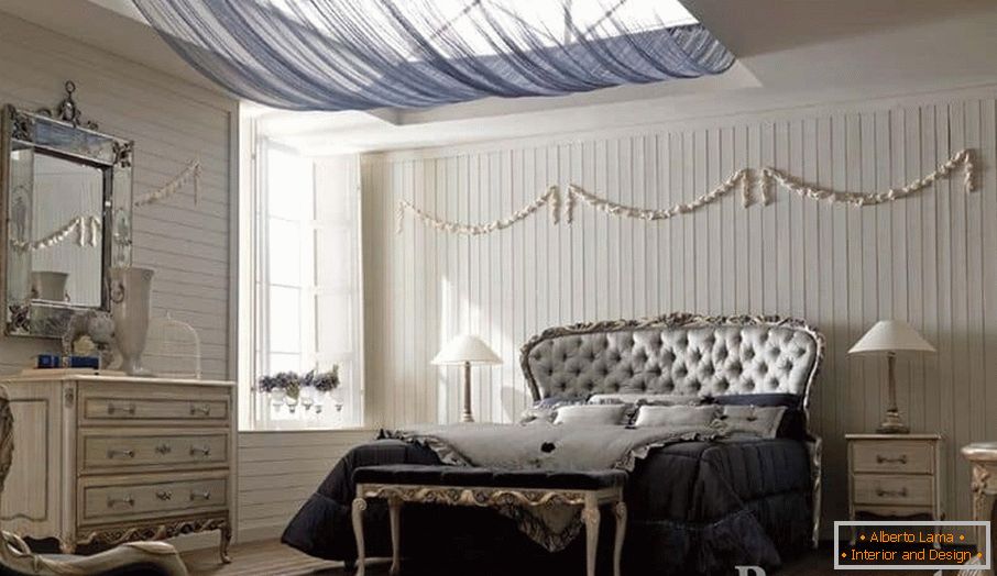 Weiß mit dunklen sieht gut im Schlafzimmer Design im klassischen Stil