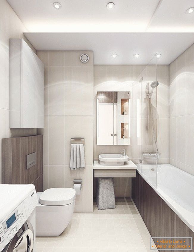Design eines kombinierten Badezimmers