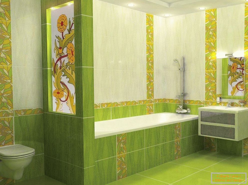 Badezimmer in grünen Farben