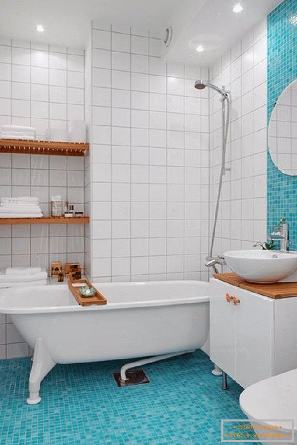 Design eines kleinen Badezimmers kombiniert mit einer Toilette, Foto 15