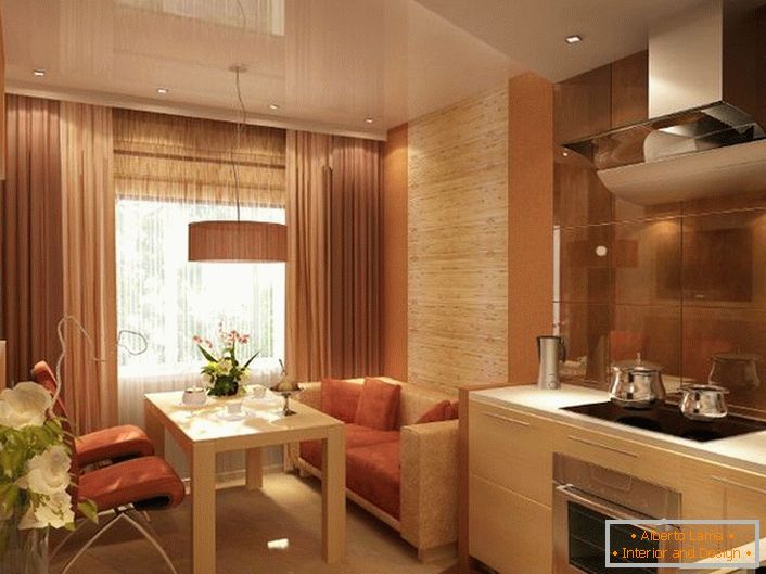 Luxuriöse Küche für eine kleine Wohnung im Jugendstil. 12 Plätze können auch geräumig und hell sein.