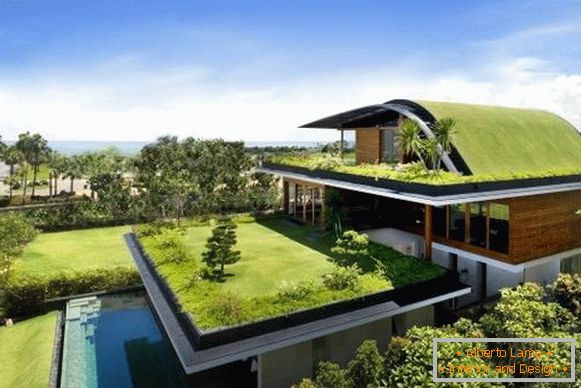 Schöne Häuser im Stil von Hightech und Öko