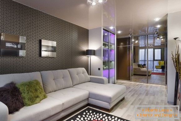 Design der Halle 18 Quadratmeter in einer Wohnung im skandinavischen Stil Foto 4