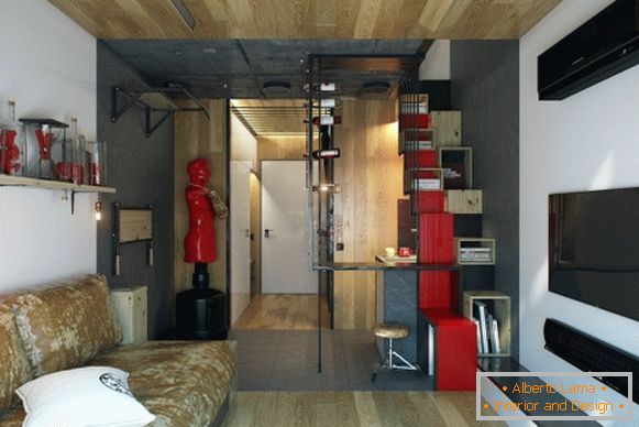 Stilvolle Wohnung Design Foto Zimmer 18 qm