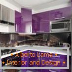Design einer kleinen Ecke violette Küche