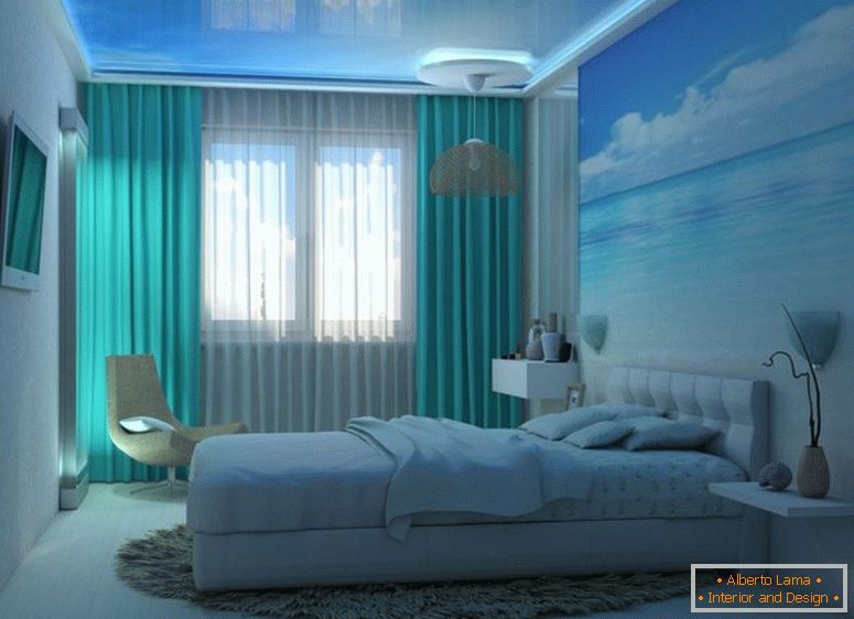 Kombination-blau-Farbe-in-Interior-Schlafzimmer-Symbol