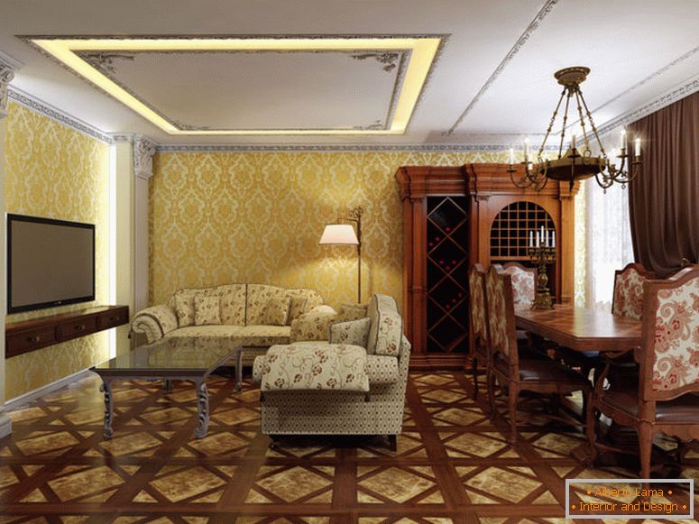Interieur-Wohnzimmer-im-klassischen Stil