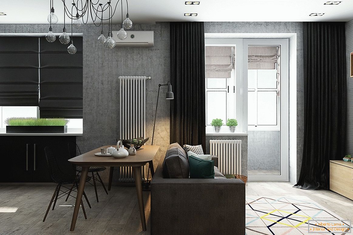 Registrierung eines kleinen Studio-Apartments in grau-grüner Farbe - Foto 6