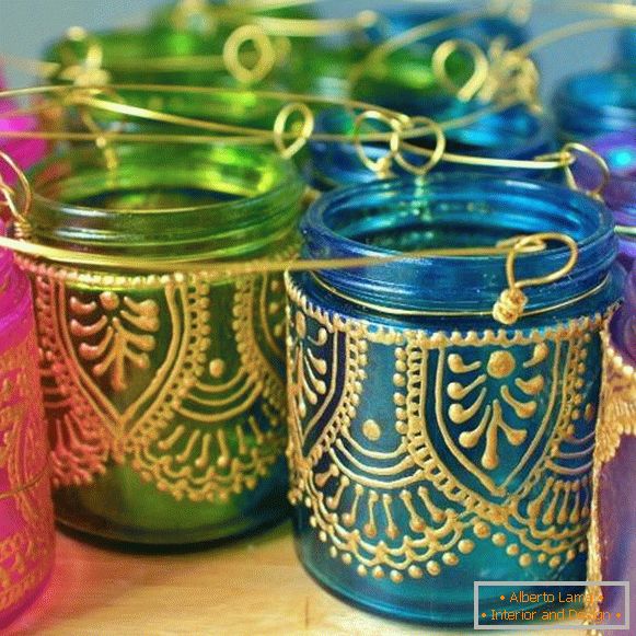 hausgemachte Kerzenleuchter im marokkanischen Stil