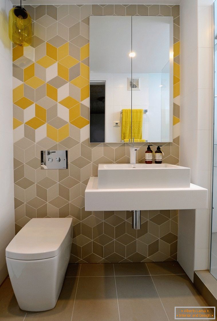 Geometrisches Muster im Design des Badezimmers
