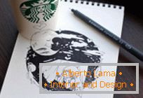 Illustrationen von Tomoko Sintani auf Gläsern Starbucks