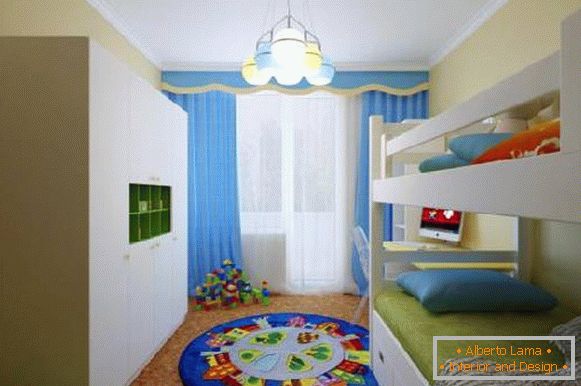 Interieur eines kleinen Kinderzimmers für zwei Kinder, Foto 53